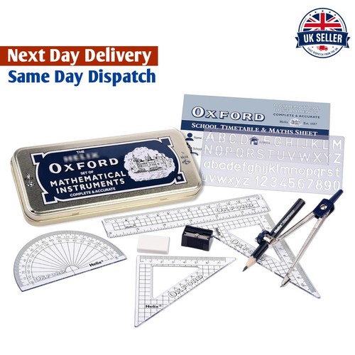 Piece maths set with tin - piece,