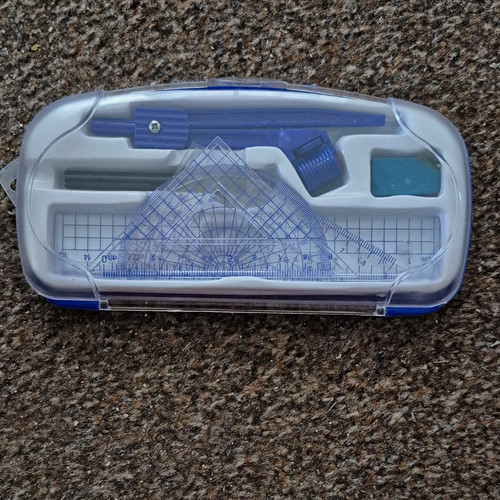 Maths geometry set - in, plastic